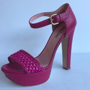 Pollini Pink Platform Ankle Strap High Heels